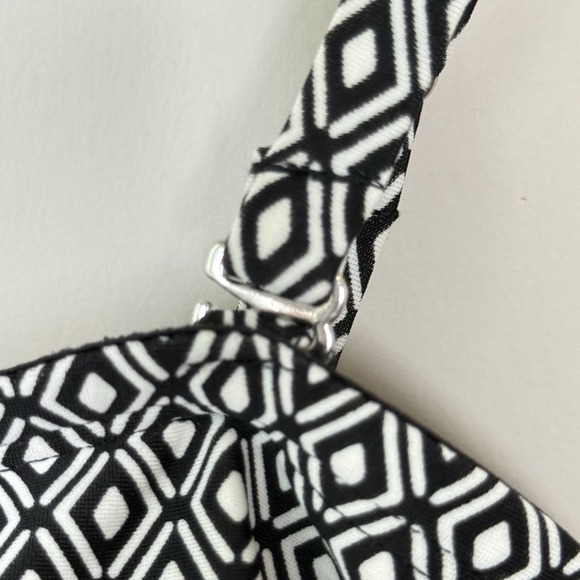 DKNY Women's Removable Straps One Piece Swimsuit Medium Black/White SPF - Picture 7 of 16